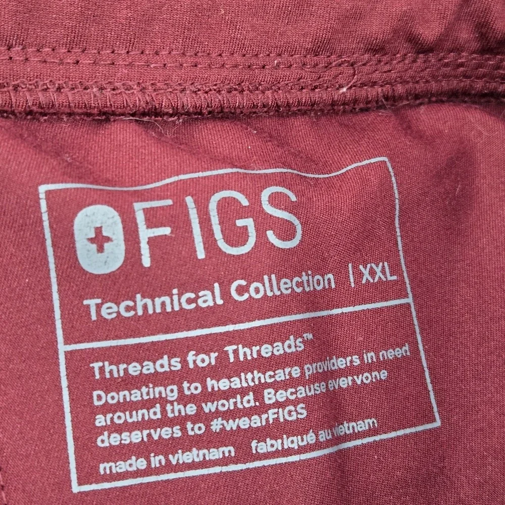FIGS Women Scrub Pants XXL Burgundy Red Zamora Jogger 28